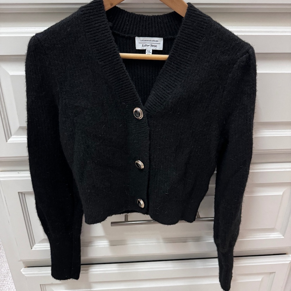 & Other Stories - Black Cropped Cardigan Size XS